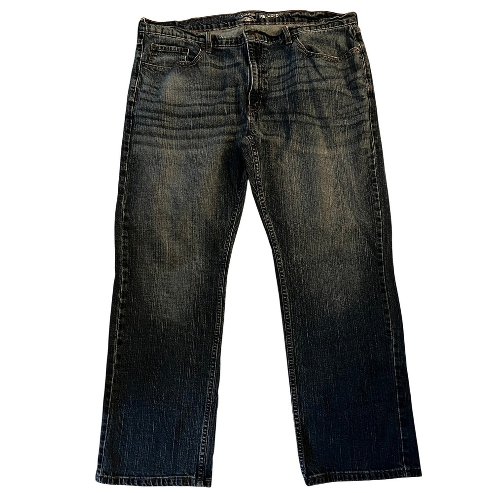Signature by Levi Strauss Gold Relaxed Fit Dark‎ Wash Denim Jeans Men W40 L30